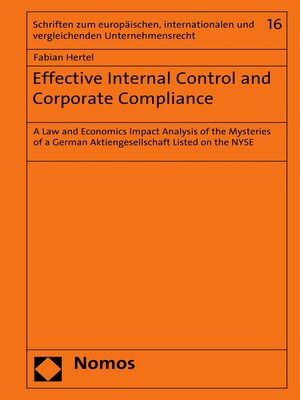 cover image of Effective Internal Control and Corporate Compliance